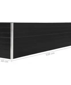 vidaXL Raised Garden Bed 320x40x77 cm Galvanised Steel Anthracite