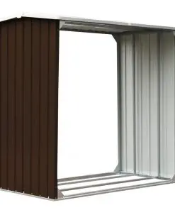 vidaXL Log Storage Shed Galvanised Steel 172x91x154 cm Brown