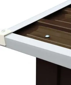 vidaXL Log Storage Shed Galvanised Steel 172x91x154 cm Brown