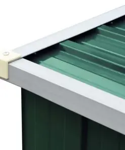 vidaXL Garden Log Storage Shed Galvanised Steel 330x84x152 cm Green