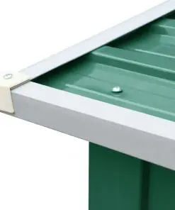 vidaXL Garden Log Storage Shed Galvanised Steel 330x92x153 cm Green