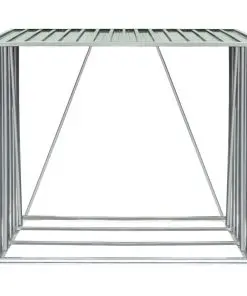 vidaXL Garden Log Storage Shed Galvanised Steel 163x83x154 cm Green