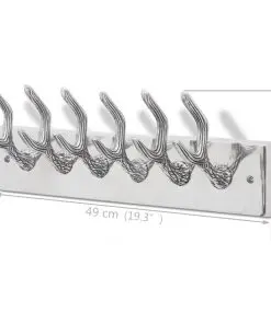 vidaXL Wardrobe Coat Hooks 2 pcs Silver Aluminium