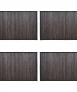 vidaXL Bamboo Bath Mats 4 pcs 40×50 cm Dark Brown