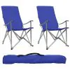 vidaXL Foldable Camping Chairs 2 pcs Blue
