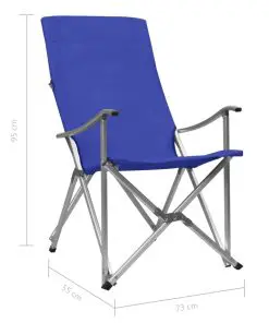 vidaXL Foldable Camping Chairs 2 pcs Blue