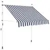 vidaXL Manual Retractable Awning 200 cm Blue and White Stripes