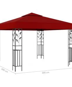 vidaXL Gazebo 3×3 m Wine Red