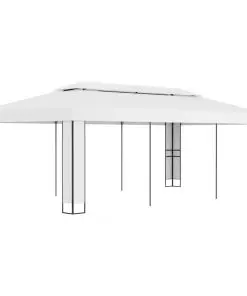 vidaXL Gazebo with Double Roof 3×6 m White