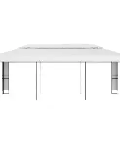 vidaXL Gazebo with Double Roof 3×6 m White