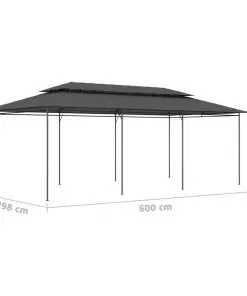 vidaXL Gazebo 600x298x270 cm Anthracite