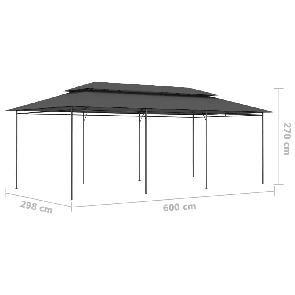 vidaXL Gazebo 600x298x270 cm Anthracite