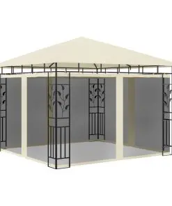 vidaXL Gazebo with Mosquito Net 3x3x2.73 m Cream 180 g/m²