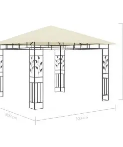 vidaXL Gazebo with Mosquito Net 3x3x2.73 m Cream 180 g/m²