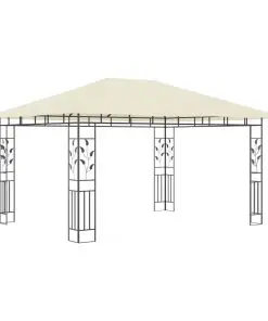 vidaXL Gazebo with Mosquito Net 4x3x2.73 m Cream 180 g/m²
