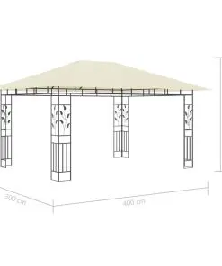 vidaXL Gazebo with Mosquito Net 4x3x2.73 m Cream 180 g/m²