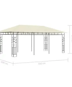vidaXL Gazebo with Mosquito Net 6x3x2.73 m Cream