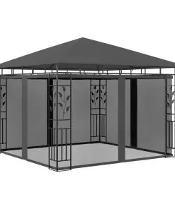 vidaXL Gazebo with Mosquito Net 3x3x2.73 m Anthracite 180 g/m²
