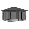 vidaXL Gazebo with Mosquito Net 4x3x2.73 m Anthracite 180 g/m²