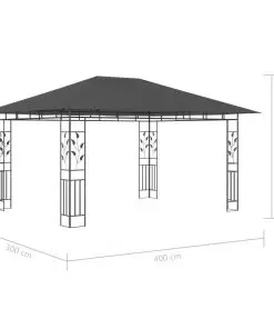 vidaXL Gazebo with Mosquito Net 4x3x2.73 m Anthracite 180 g/m²