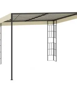 vidaXL Wall-mounted Gazebo 3×3 m Cream Fabric