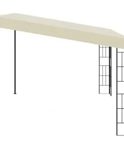 vidaXL Wall-mounted Gazebo 3×4 m Cream Fabric