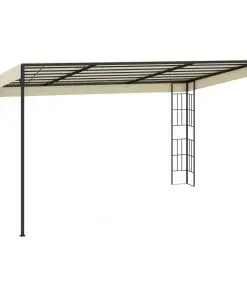 vidaXL Wall-mounted Gazebo 3×4 m Cream Fabric