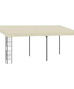 vidaXL Wall-mounted Gazebo 3×6 m Cream Fabric