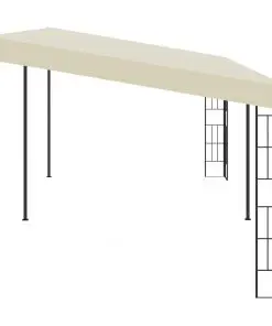 vidaXL Wall-mounted Gazebo 3×6 m Cream Fabric