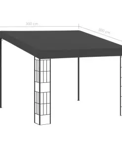 vidaXL Wall-mounted Gazebo 3×3 m Anthracite Fabric