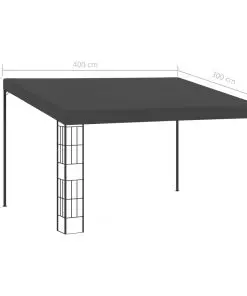 vidaXL Wall-mounted Gazebo 3×4 m Anthracite Fabric