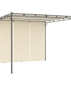 vidaXL Garden Gazebo with Side Curtain 3x3x2.25m Cream