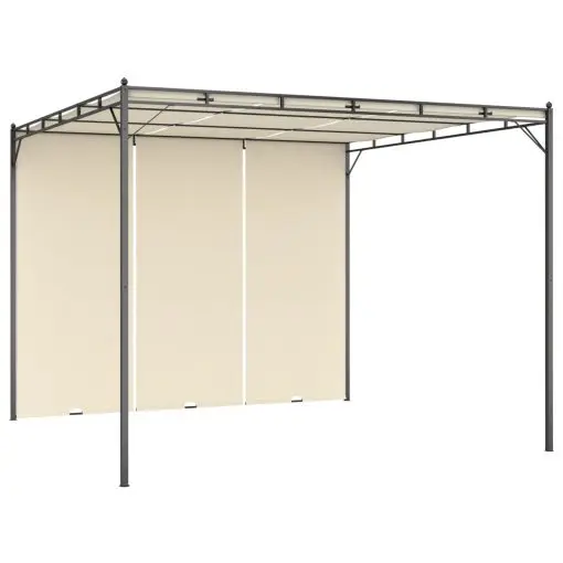 vidaXL Garden Gazebo with Side Curtain 3x3x2.25m Cream