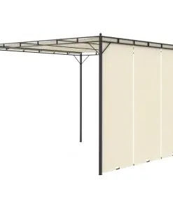 vidaXL Garden Gazebo with Side Curtain 3x3x2.25m Cream
