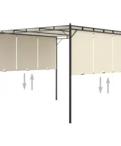vidaXL Garden Gazebo with Side Curtain 3x3x2.25m Cream