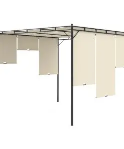 vidaXL Garden Gazebo with Side Curtain 3x3x2.25m Cream