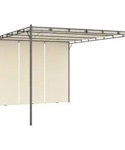 vidaXL Garden Gazebo with Side Curtain 4x3x2.25 m Cream