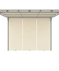 vidaXL Garden Gazebo with Side Curtain 4x3x2.25 m Cream