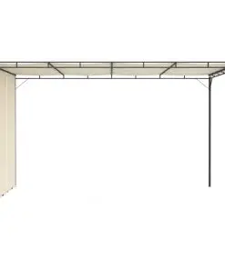 vidaXL Garden Gazebo with Side Curtain 4x3x2.25 m Cream