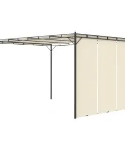 vidaXL Garden Gazebo with Side Curtain 4x3x2.25 m Cream