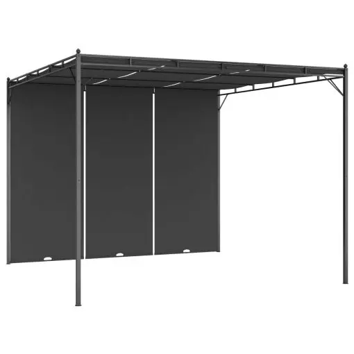 vidaXL Garden Gazebo with Side Curtain 3x3x2.25 m Anthracite