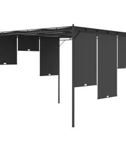 vidaXL Garden Gazebo with Side Curtain 3x3x2.25 m Anthracite