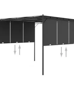 vidaXL Garden Gazebo with Side Curtain 3x3x2.25 m Anthracite
