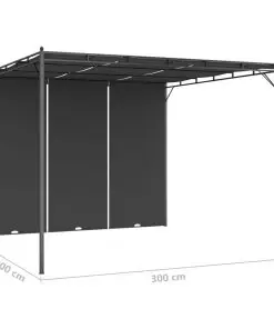 vidaXL Garden Gazebo with Side Curtain 3x3x2.25 m Anthracite