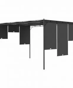 vidaXL Garden Gazebo with Side Curtain 4x3x2.25 m Anthracite