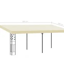 vidaXL Wall-mounted Gazebo 6x3x2.5 m Cream