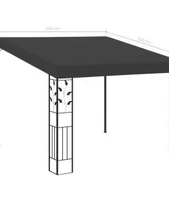 vidaXL Wall-mounted Gazebo 3x3x2.5 m Anthracite