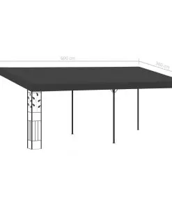vidaXL Wall-mounted Gazebo 6x3x2.5 m Anthracite