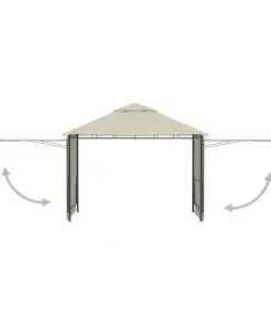 vidaXL Gazebo with Double Extended Roofs 3x3x2,75 m Cream 180 g/m²