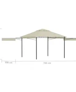 vidaXL Gazebo with Double Extended Roofs 3x3x2,75 m Cream 180 g/m²